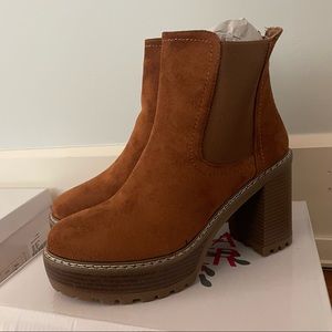 Olivia Miller Emily Women's Block Heel Chelsea Boots, Size: 10M Cognac